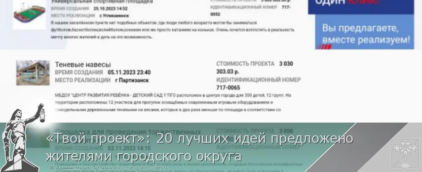 «Твой проект»: 20 лучших идей предложено жителями городского округа